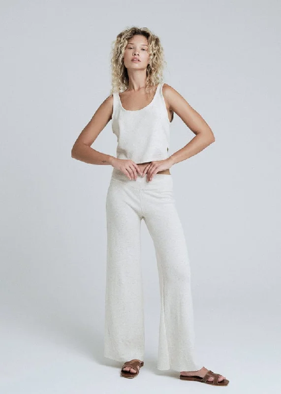 Linen Waffle Origami Pants Wide-Legged Palazzos