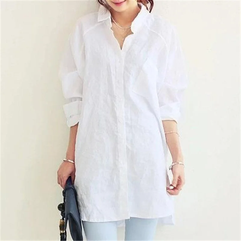 VogorSean Womens Blouses Shirt Spring Summer Blusas Office Lady Elegant Loose Tops and Blouses White Casual Linen Women Elegant Peplum Blouse