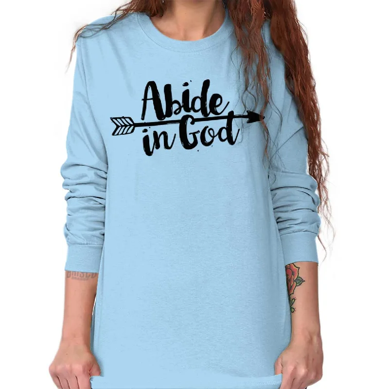 Abide God Long Sleeve T-shirt Anti-Pilling Machine Wash Handmade