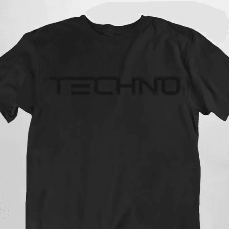 All black Techno T-Shirt (unisex) Zippered Front Buttoned Front Snap Front