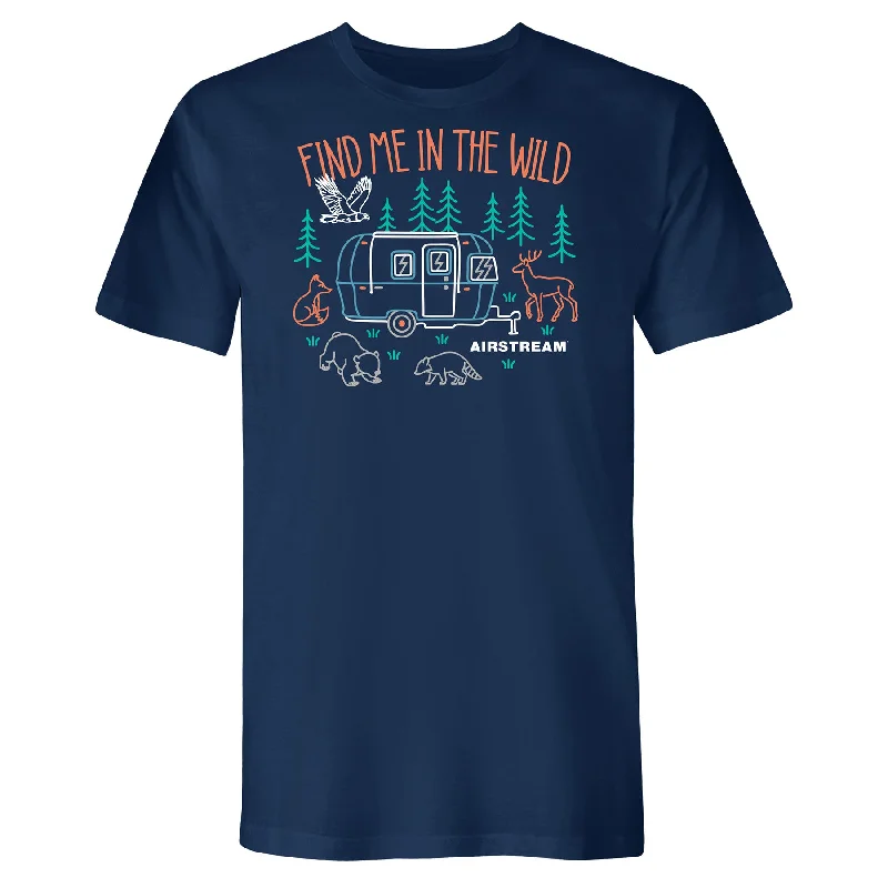 Airstream Find Me in The Wild T-Shirt V-Neck T-Shirt Long Sleeve Cotton