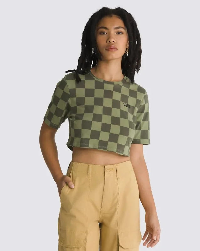 Vans Checker Crew Crop II Tee - Olivine Elegant Classic Vintage