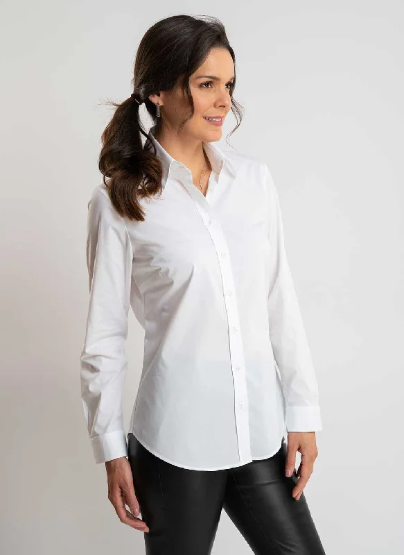 Classic Colleen Cotton Shirt - White Casual Formal Business