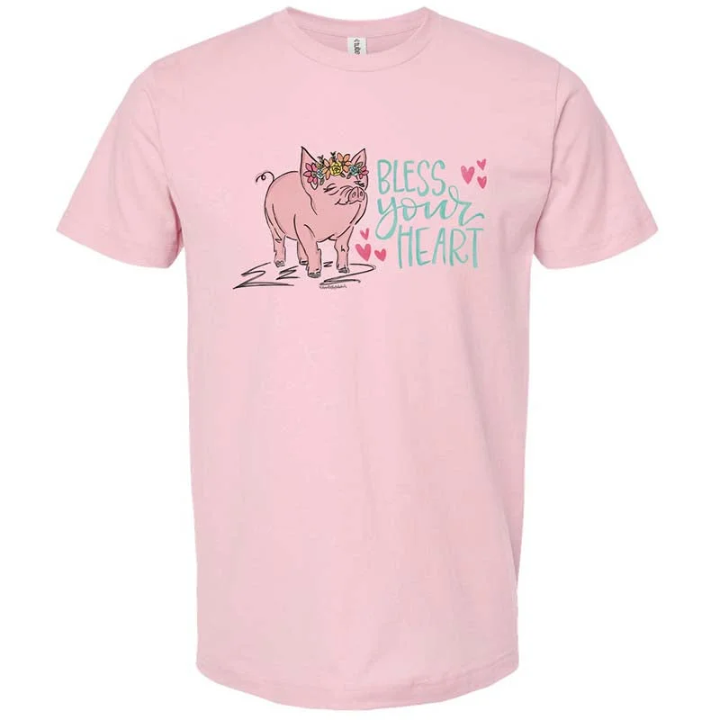 Bless Your Heart Short Sleeve T-Shirt Boxy Fit Fitted Loose