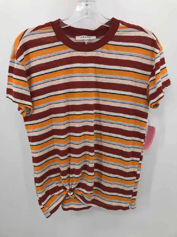 Pre-Owned Frame Yellow Size XS Stripe T-shirt Terry Blend Velvet Blend Canvas Blend