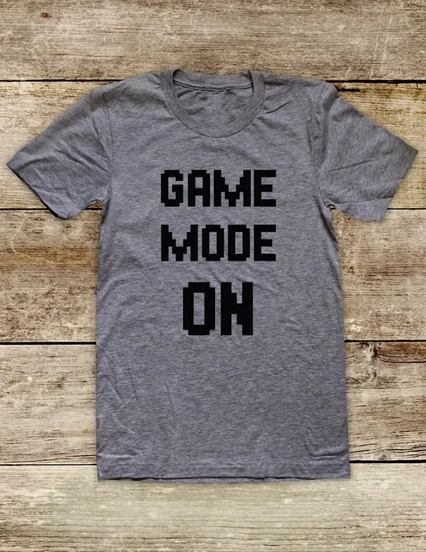 Game Mode On - funny Video Game fitness shirt Soft Unisex Men or Women Short Sleeve Jersey Tee Shirt Jersey Fabric Tulle Fabric Batik Fabric