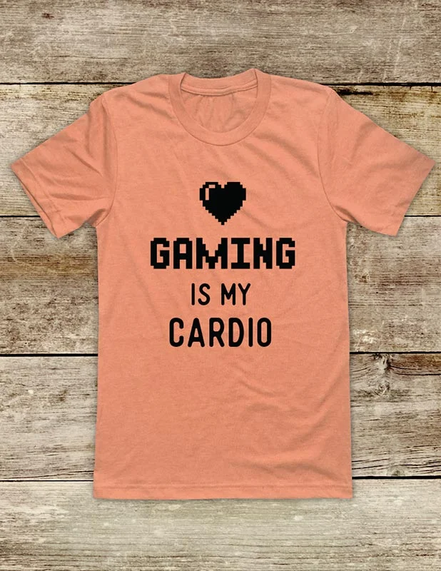 Gaming Is My Cardio - funny Video Game fitness shirt Soft Unisex Men or Women Short Sleeve Jersey Tee Shirt Zippered Buttoned Snapped