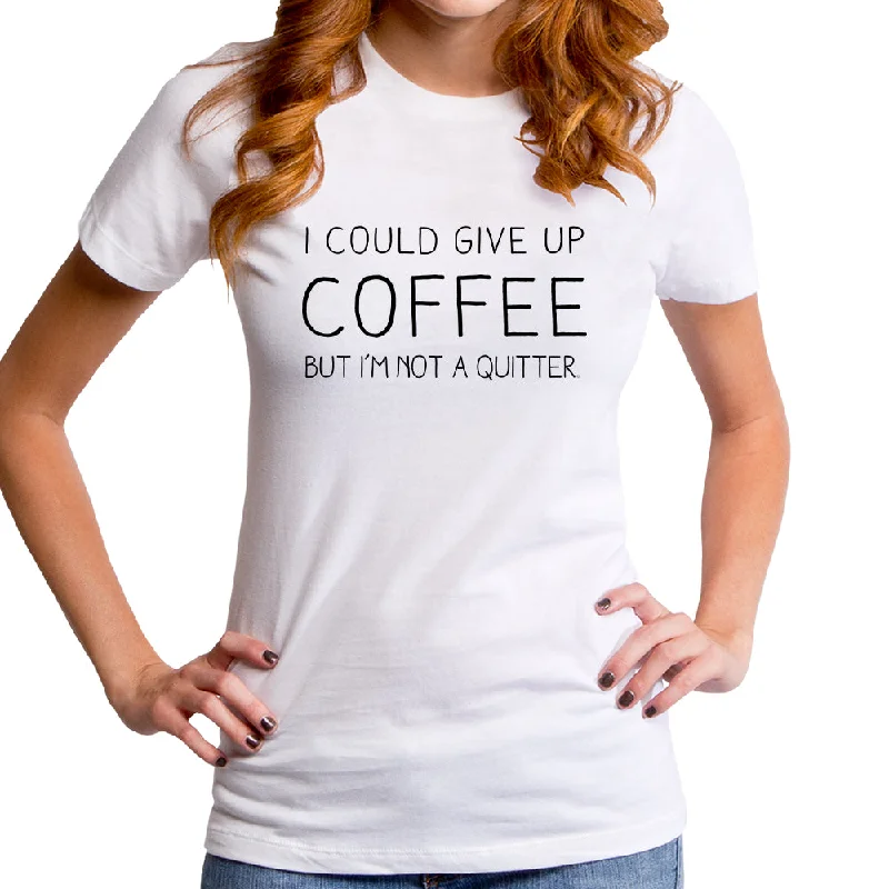 I Could Give Up Coffee Women's T-Shirt Plaid T-Shirt Polka Dot Checkered