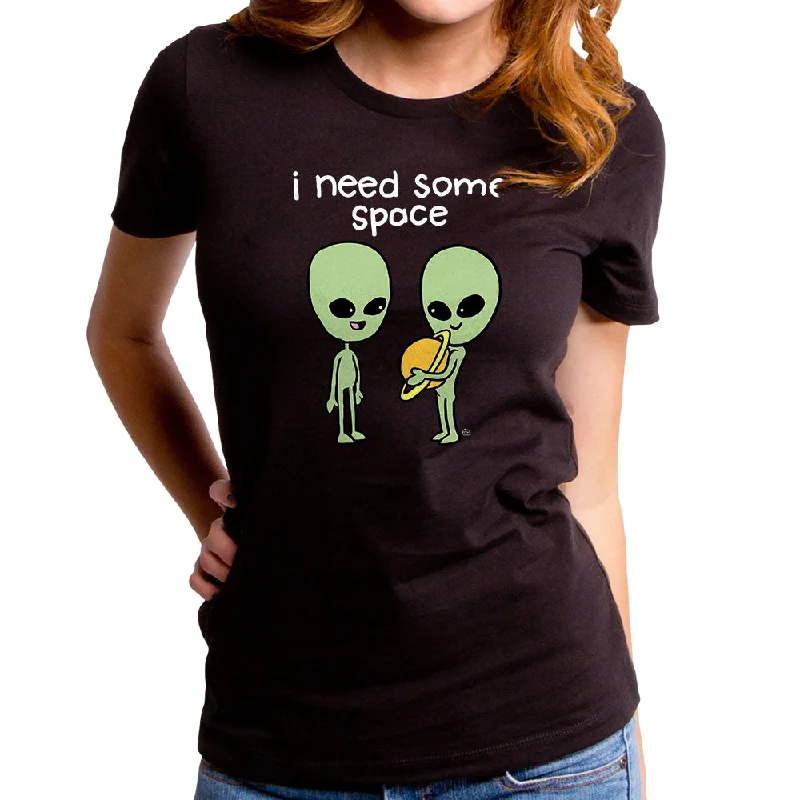 I Need Some Space Women's T-Shirt Hooded Caped Shawl Collar