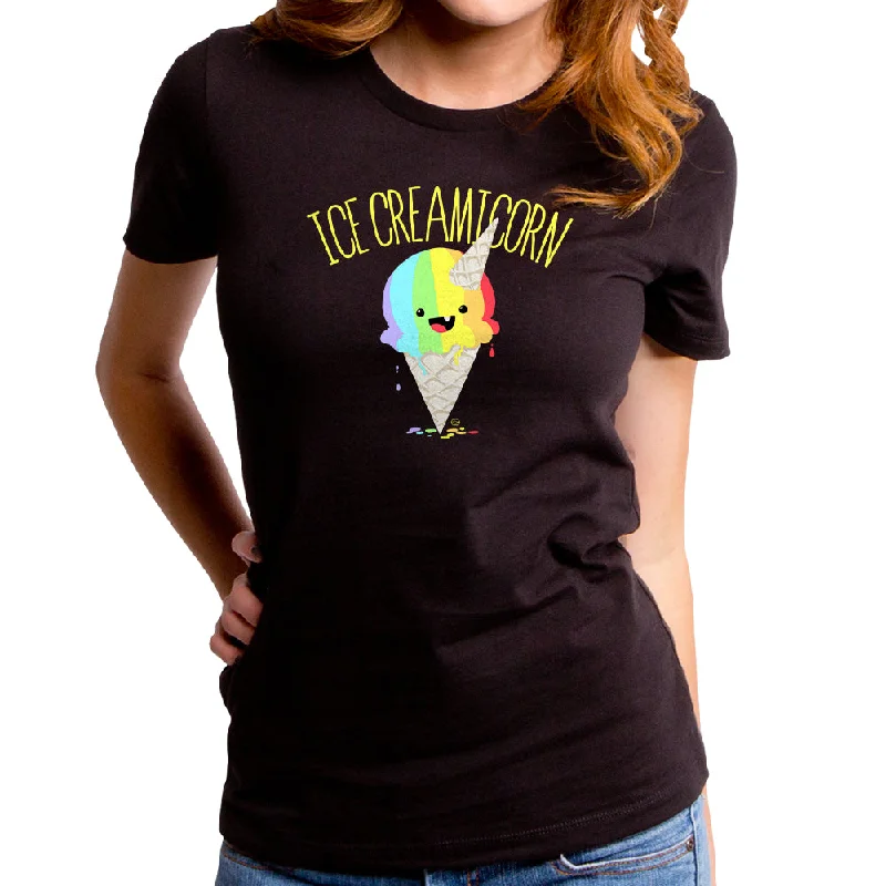 Ice Creamicorn Women's T-Shirt Handmade Hand-knitted Hand-woven