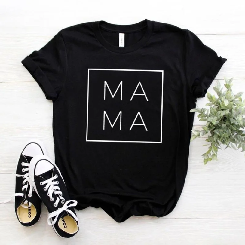 Mama Square Women tshirt Cotton Casual Funny t shirt Gift For Lady Yong Girl Top Tee 6 Color Drop Ship S-807 Iron Safe Non-Iron Wrinkle Free