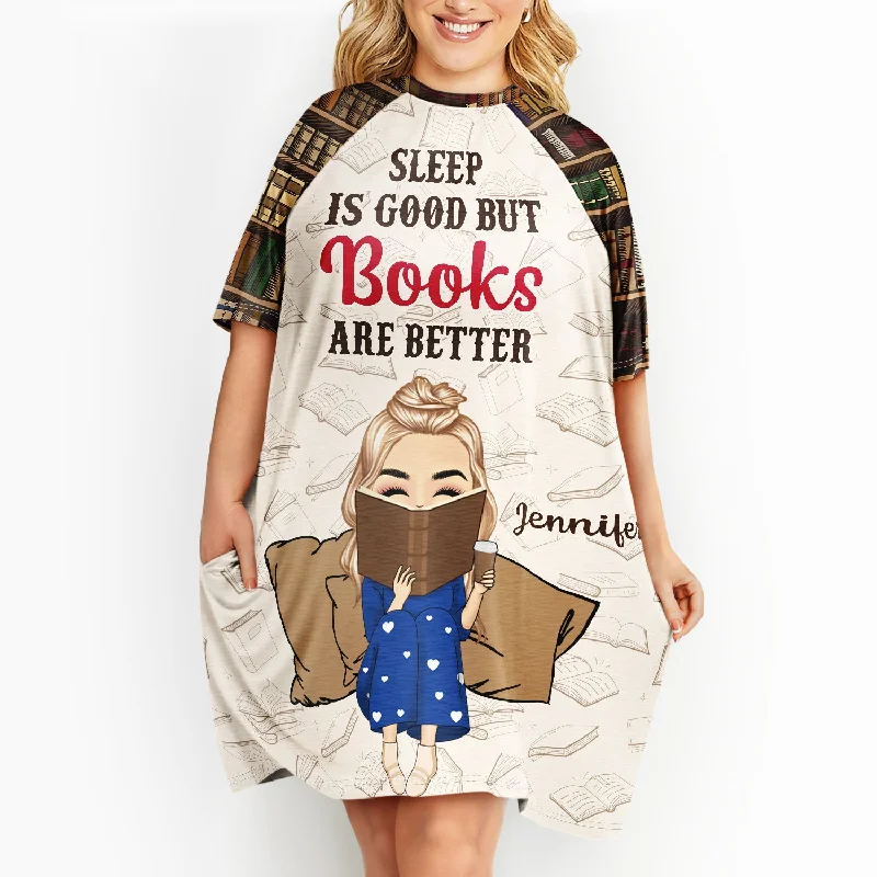 Reading Books Are Better - Gift For Book Lovers, Gift For Women - Personalized Women's Sleep Tee Cashmere Blend Cotton Blend Poly Blend