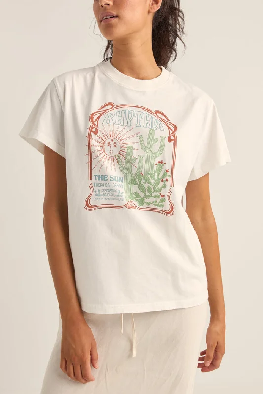 Rhythm Del Camino Band T-Shirt - WHITE Graphic Embroidered Appliqued