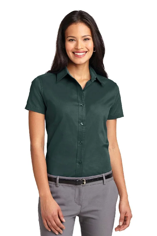 Port Authority Ladies Short Sleeve Easy Care  Shirt.  L508 Rayon Velvet Corduroy