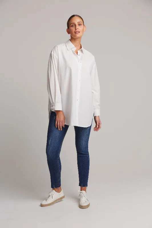 STUDIO OVERSIZED SHIRT SALT Spandex Blend Rayon Blend Denim Blend