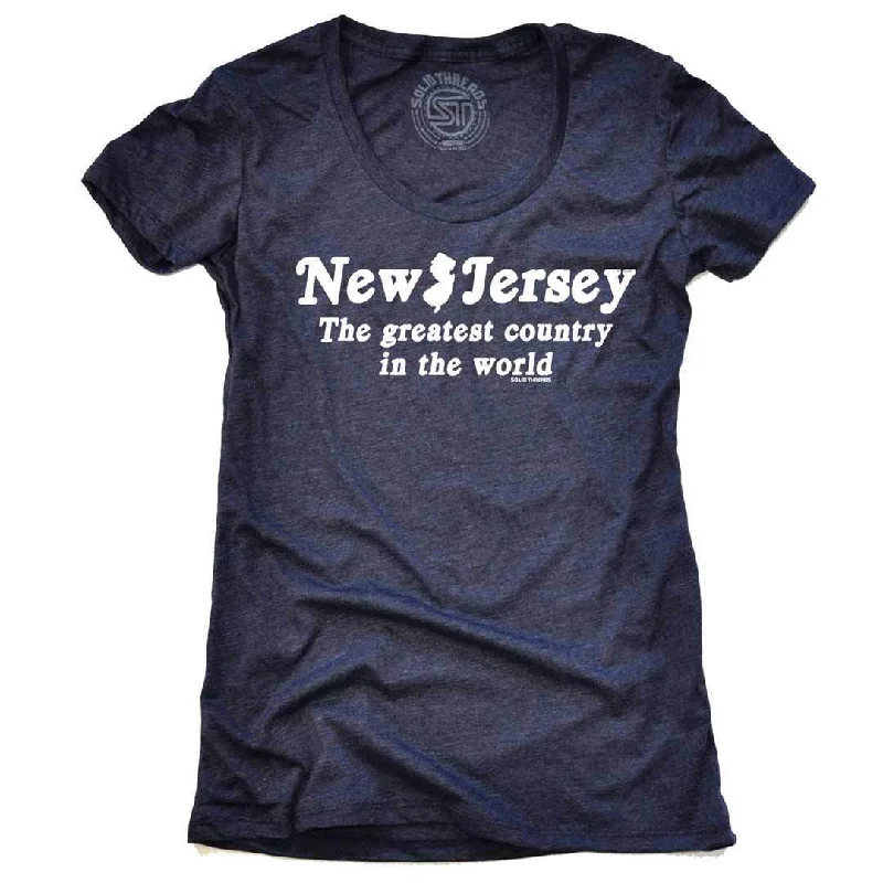 Women's New Jersey The Greatest Country In The World T-shirt Seamless Knitted Crochet