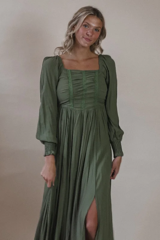 Grace Olive Maxi Dress Cozy Ribbed Maxi Dress