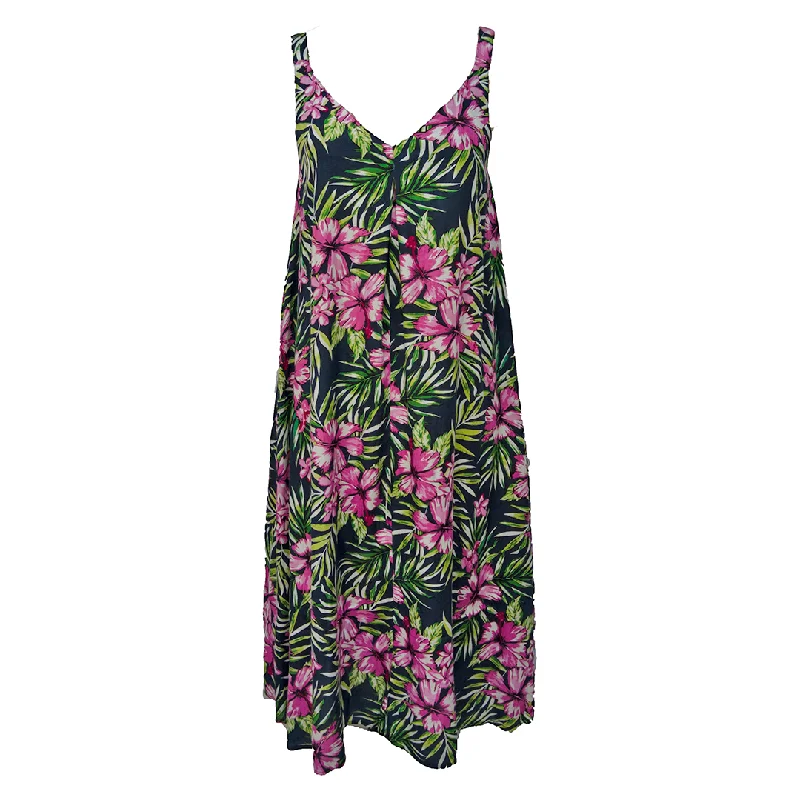 Navy Floral Maxi Dress Size 14-30 SM6 Trendy Maxi Dress with Straps