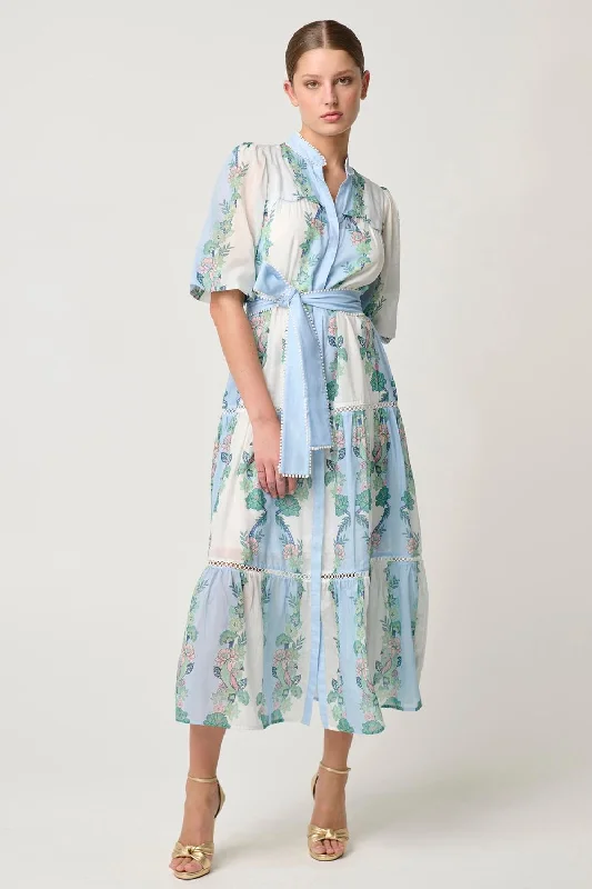 Kaylani Tiered Maxi Dress | Paradi Flè Print Trendy V-Neck Maxi Dress