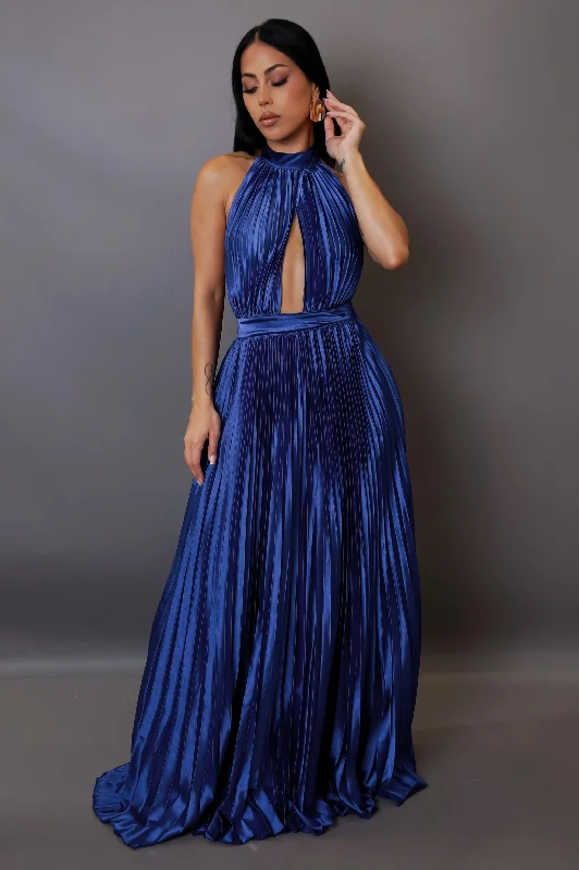 Know My Worth Maxi Dress- Blue Stylish V-Neck Maxi Dress