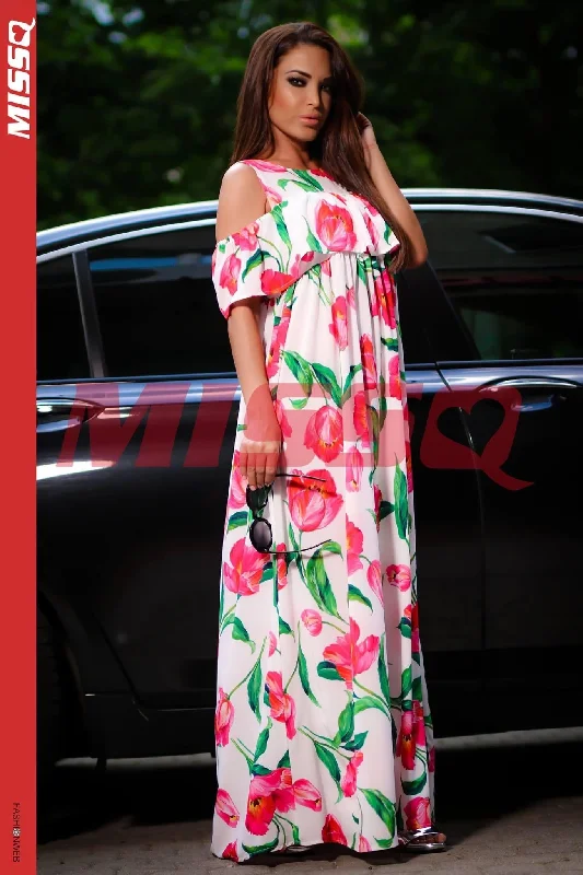 MissQ UVE Luxury Silk Maxi Dress Stylish V-Neck Maxi Dress