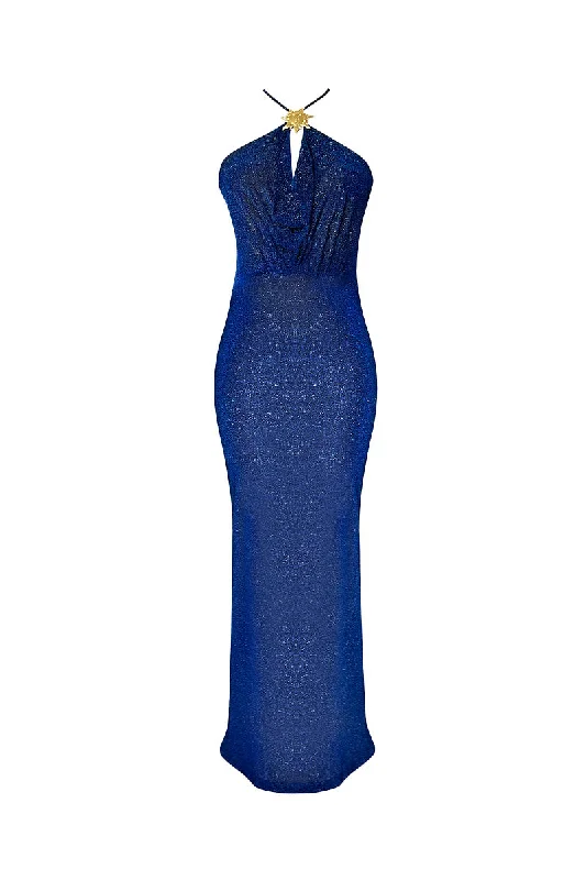 SERENA MAXI DRESS IN NAVY BLUE Trendy V-Neck Maxi Dress