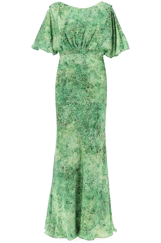 Winona Silk Maxi Dress  - Green Trendy Maxi Dress with Belt