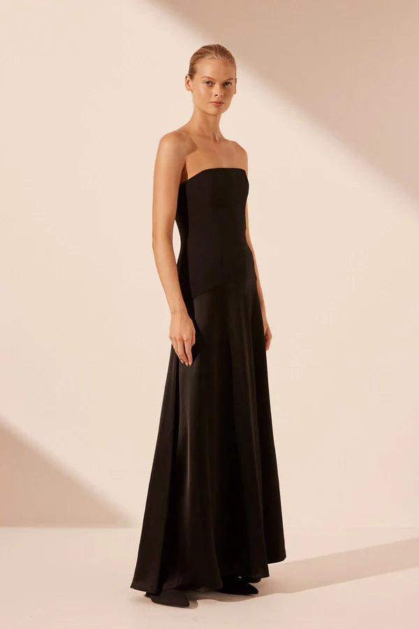 Adri Strapless Panelled Maxi Dress Cozy Ribbed Maxi Dress