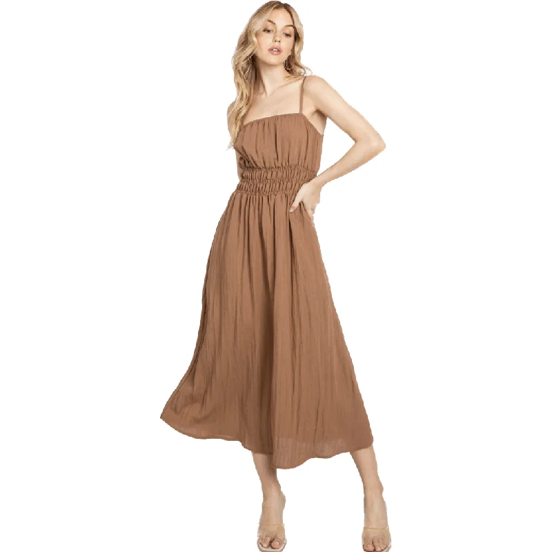 Just Like That Camel Ankle Maxi Dress Cozy Longline Maxi Dress