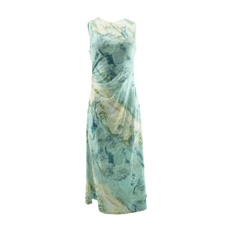 Green Graphic Maxi Dress Chic Summer Floral Maxi Dress