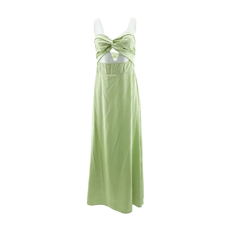 Green Solid Maxi Dress Cozy Ribbed Maxi Dress