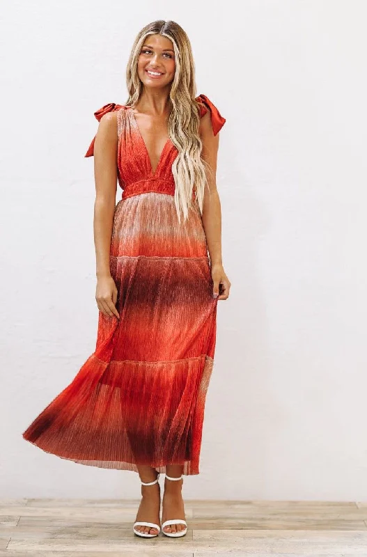 Heart Keeper Maxi Dress - Rust (FINAL SALE) Chic Boho Print Maxi Dress