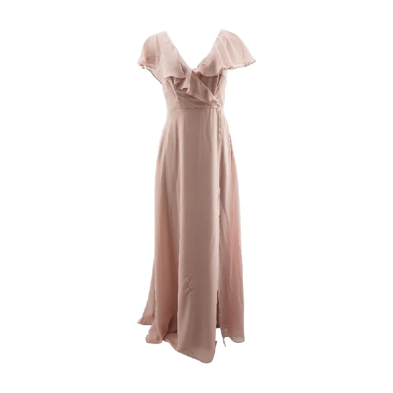 Mauve Solid Maxi Dress Stylish Empire Waist Maxi Dress