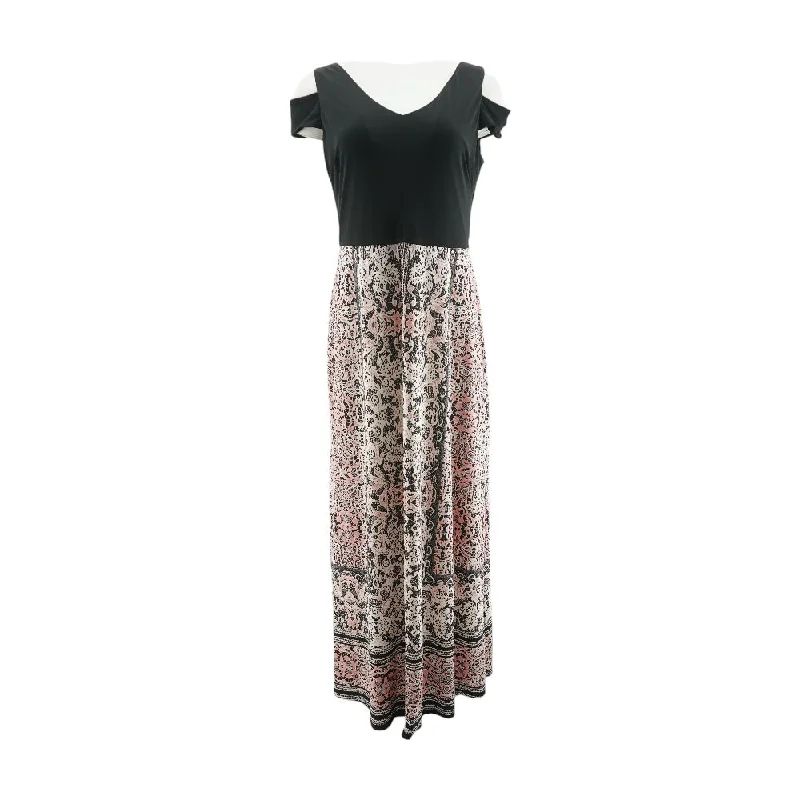 Multi Graphic Maxi Dress Trendy Maxi Dress with Belt