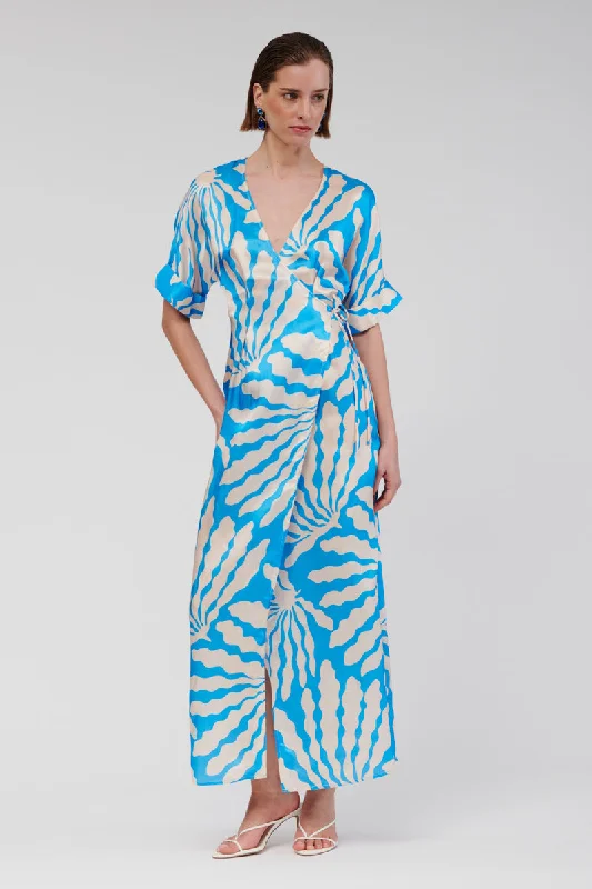 Palma Wrap Maxi Dress Comfortable Maxi Dress with Sleeves