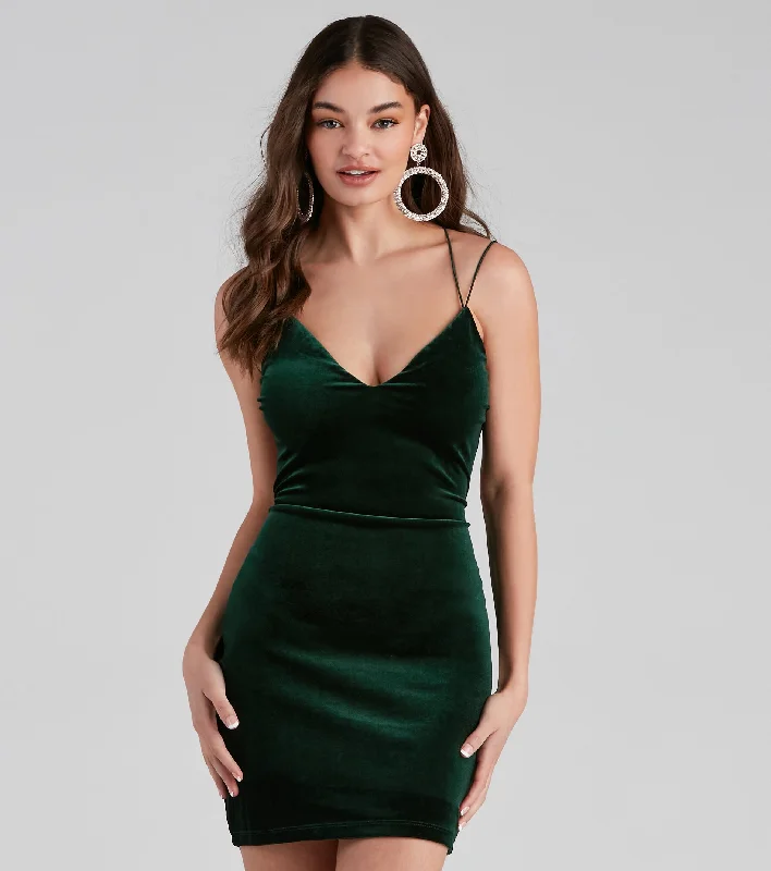 Sophia Velvet Bodycon Mini Dress Classic Floral Mini Dress