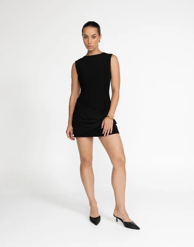 Banks Mini Dress (Black) Fashionable A-Line Mini Dress