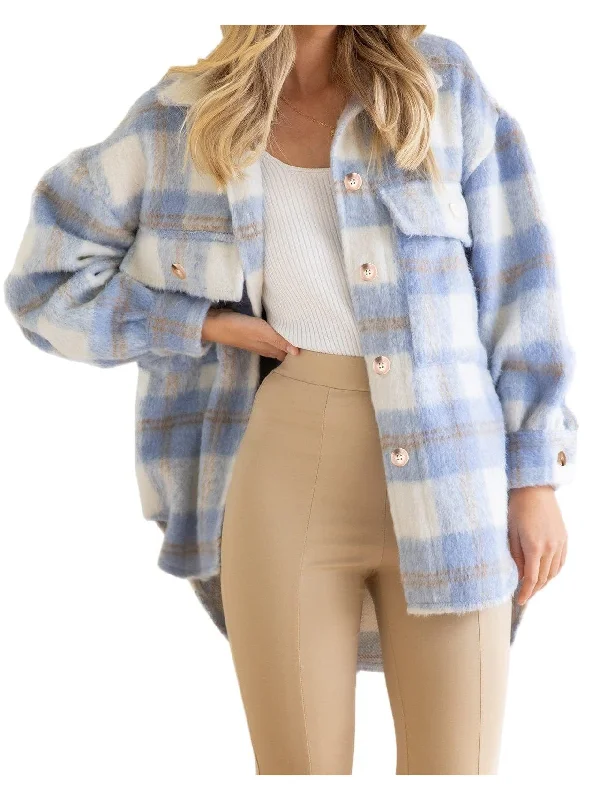 Chunky Knit Plaid Jacket for Women Satin Jacket Silk Jacket Chiffon Jacket