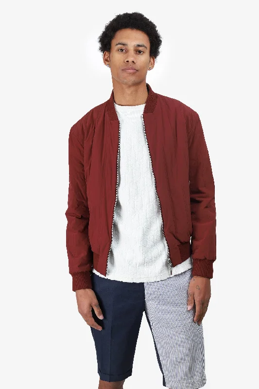 Hermès Red/Grey Reversible Bomber Jacket Size 48 Mens Snapped Jacket Toggled Jacket Drawstring Jacket