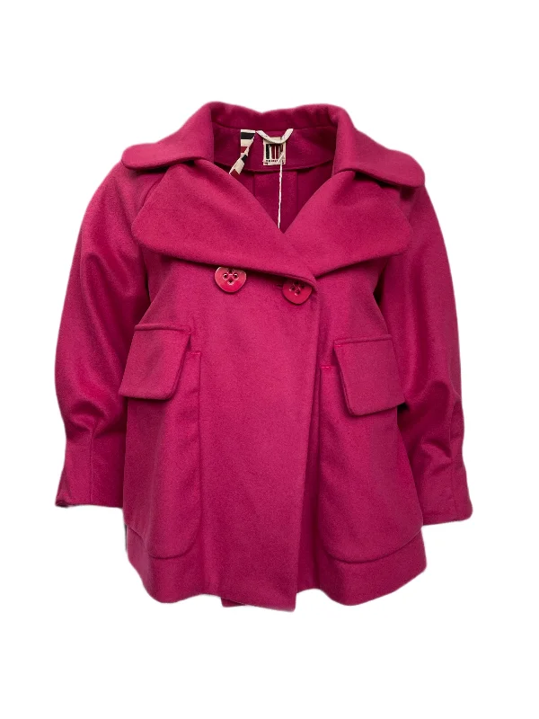 I'M ISOLA MARRAS Women's Fuschia Pink 3/4 Sleeve Jacket 00763 $397 NEW Hoodie Zip-Up Jacket Button-Up Jacket