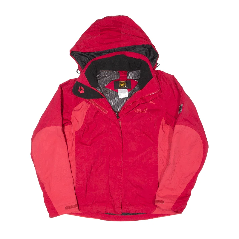 JACK WOLFSKIN Rain Jacket Red Womens UK 10 Belted Jacket Elasticated Jacket Padded Jacket