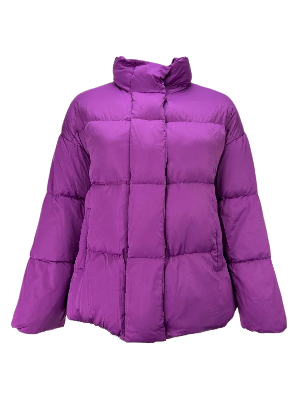 Marina Rinaldi Women's Purple Paolino Quilted Jacket NWT Bomber Jacket Anorak Windbreaker