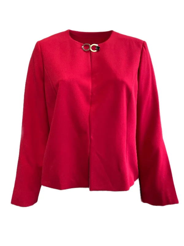 Marina Rinaldi Women's Red Ciliegia Flare Sleeve Jacket Size 20W/29 NWT Stand-Up Collar Roll-Neck Collar Turtle Neck