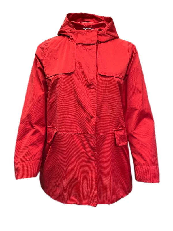 Marina Rinaldi Women's Red Livinston Hooded Rain Jacket Size 18W/27 NWT Herringbone Jacket Houndstooth Jacket Plaid Jacket