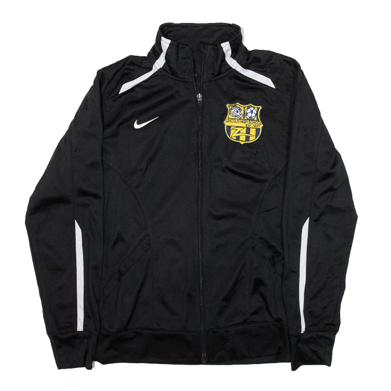 NIKE Lincoln High School Track USA Jacket Black Womens S Satin Fabric Silk Fabric Chiffon Fabric