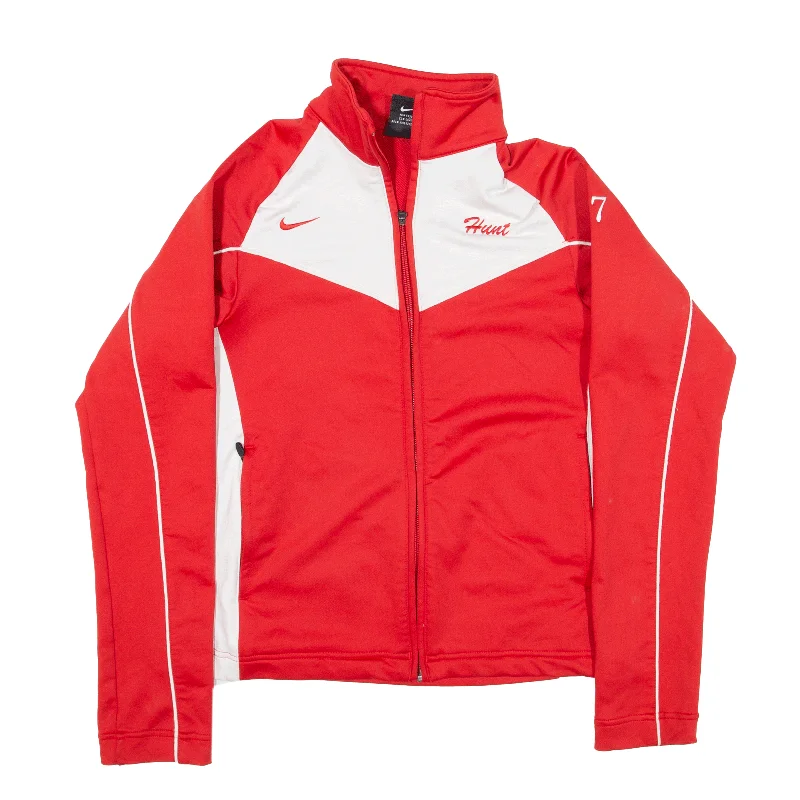 NIKE Track Jacket Red Womens XS Cardigan Sweater Pullover