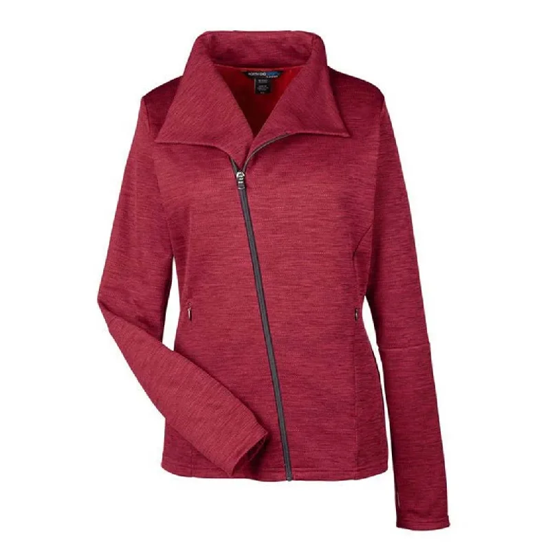 North End - Women's Melange Fleece Jacket (NE704W 665) Zippered Jacket Buttoned Jacket Snapped Jacket