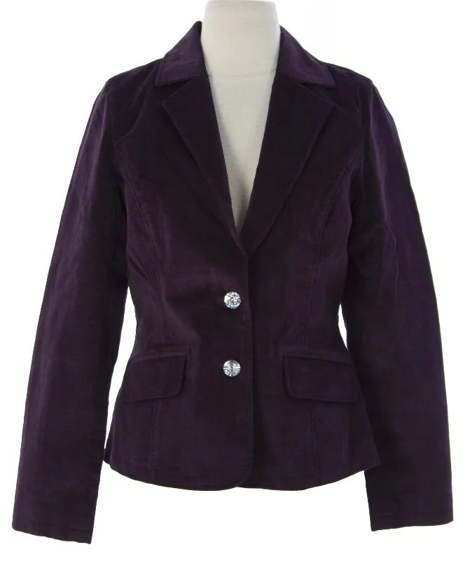 PRIORITIES Women's Plum Double Button Long Sleeve Jacket S0112 Sz M $187 NEW Mesh Jacket Canvas Jacket Denim Jacket