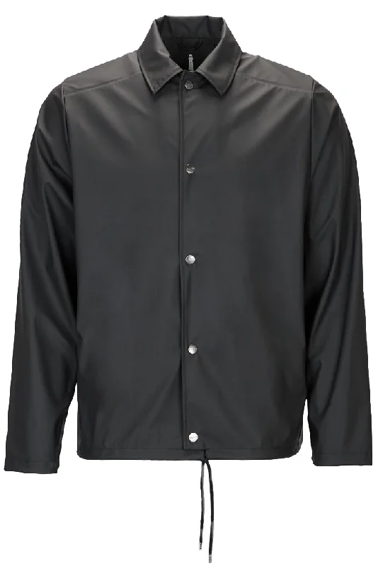 RAINS Unisex Black Coach Rain Jacket #1245 $110 NWT Satin Jacket Silk Jacket Chiffon Jacket