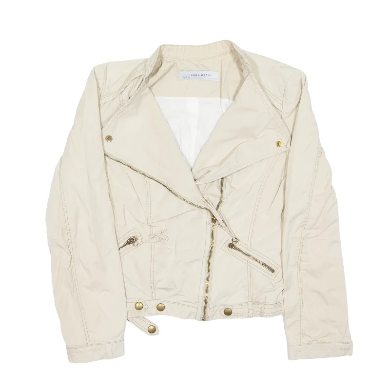 ZARA BASIC Jacket Beige Womens S V-Neck Jacket Boat Neck Jacket Square Neck Jacket